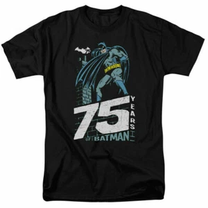 Batman Rooftop T Shirt Licensed Comic Book Tee Black - Picture 1 of 2