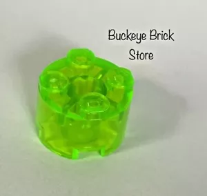 NUOVO LEGO Trans - VERDE BRILLANTE 2x2 MATTONCINI rotondi con foro asse - lotto di 2 - Foto 1 di 3