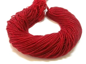 10 Strand Red Pearl Chid Rondelle Smooth 2-2.5mm Pearl Chid Loose Beads 12"inch - Picture 1 of 9
