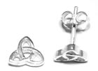 Sterling silver stud earrings 7 mm celtic triangle knot design
