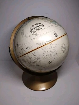 De colección 12" Repogle Globemaster Beige Color Globo Metal Soporte Elevado Giratorio Foto 1 de 4