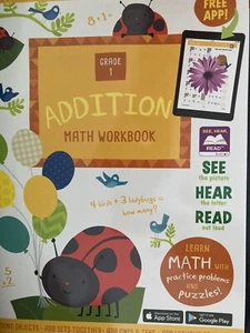 Grade 1 Addition Math Workbook - Learn Math With Practice, Problems and Puzzles - Picture 1 of 2