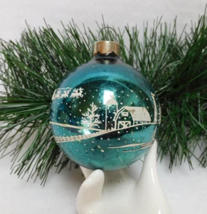 VINTAGE SHINY BRITE CHRISTMAS ORNAMENT TWAS THE NIGHT BEFORE CHRISTMAS RARE HTF - Picture 1 of 12