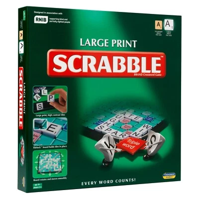Large Print Scrabble - Bigger Tiles & Board with Braille Labels for Easy Play - Image 1 of 4