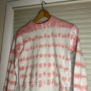 So Lounge Life rosa-weiß Batik Rundhalsausschnitt Sweatshirt Damen Gr. XS - Bild 1 von 3