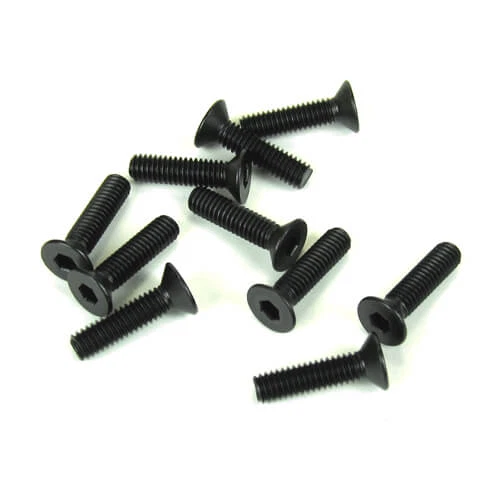 Tekno TKR1346 – M4x15mm Flat Head Screws (black, 10pcs) - Image 1 of 1