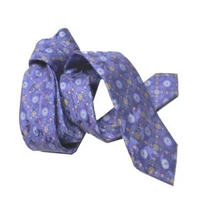 CRAVATTA STRETTA azzurra di seta stampata SKINNY TIE 5cm SILK celeste slim size - Picture 1 of 2