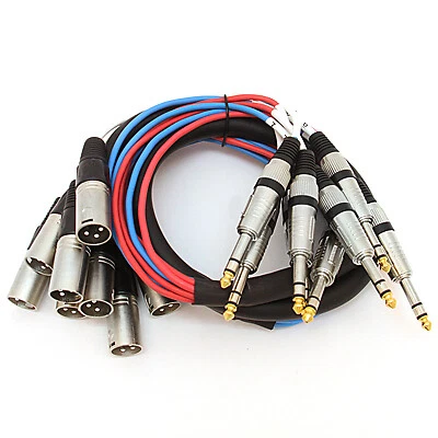 New 8 Channel 5' XLR Male to 1/4" TRS Audio SNAKE CABLE - Image 1 of 4