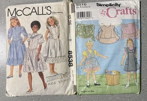 Vtg McCalls & Simplicity Sewing Patterns Girls Dress Size 12 And Aprons - Picture 1 of 7