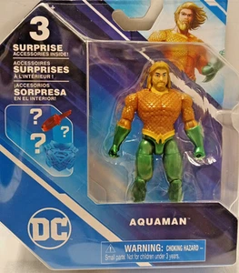Figura de acción DC AQUAMAN con 3 accesorios sorpresa juguete Spin Master de 4" de alto NUEVO - Imagen 1 de 10