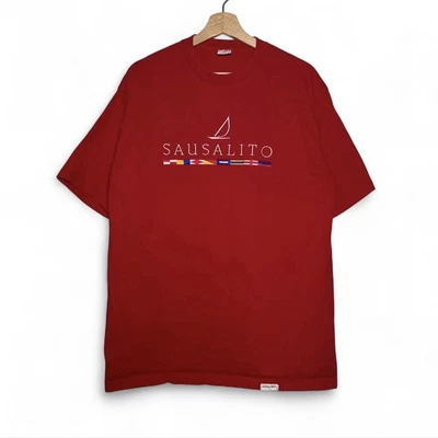 Винтажные сумасшедшие рубашки Гавайи Sausalito красный футболка мужчин XL США сделано - Изображение 1 из 4