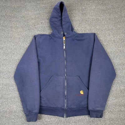 Chaqueta con capucha vintage Carhartt cremallera completa para hombre mediana doble cara forrada con gofres Foto 1 de 4