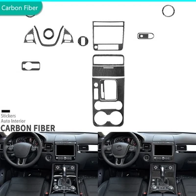 16Pcs Real Carbon Fiber Full Interior Trim Kits For Volkswagen VW Touareg 11-18 - Изображение 1 из 4