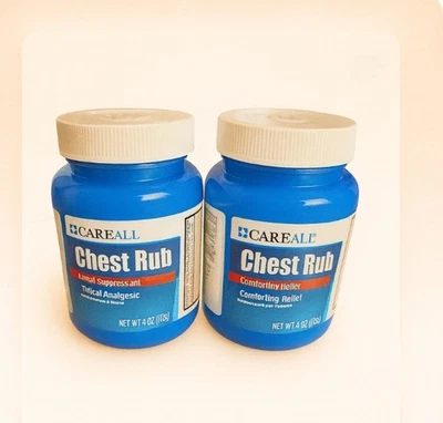 Paquete de 2 frotaciones medicinales para el pecho (4 oz) - ungüento para aliviar la tos y el resfriado Foto 1 de 4