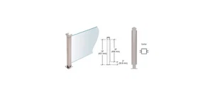 Brushed Stainless 18" High 1-1/2" Square PP42 Plaza Series Counter/Partition C - Picture 1 of 6