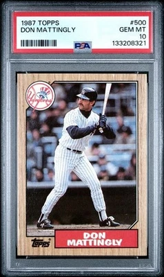 PSA GEM MT 10 💎 1987 TOPPS #500 DON MATTINGLY * HOF NY YANKEES Foto 1 de 2