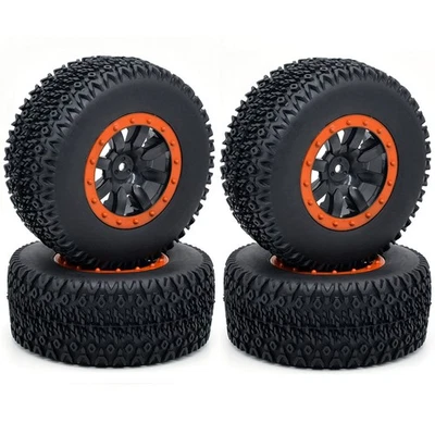 4 STÜCKE 110mm RC Auto Gummireifen Felgensatz für 1/10 Short Course Truck ARRMA - Bild 1 von 4