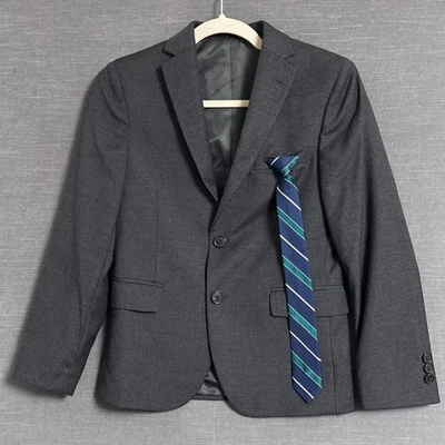 Jaqueta Blazer Lauren Ralph Lauren Sport Coat Meninos 12R Cinza Etiqueta Preta + Gravata - Imagem 1 de 4