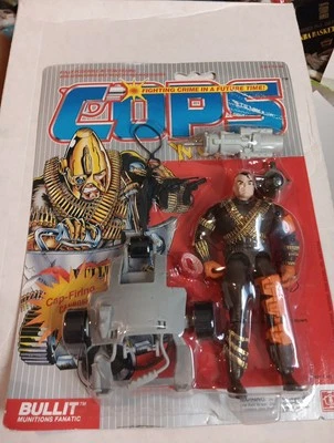 1988 Hasbro COPS 'N Crooks BULLIT Позируемая Экшн-фигурка НОВАЯ ЗАПЕЧАТАННАЯ C.O.P.S. RAR - Изображение 1 из 4