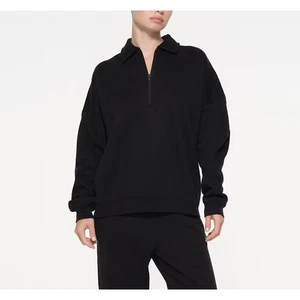 Maglione SKIMS in pile di cotone oversize con quarto di zip - XS - Foto 1 di 4