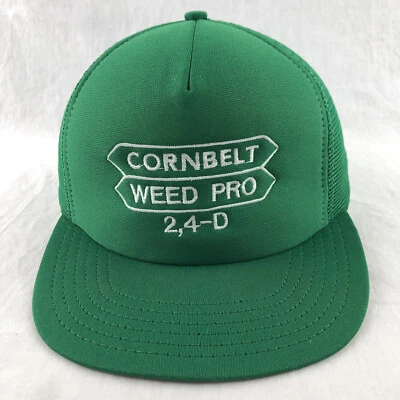 Сетчатая бейсболка Cornbelt Weed Pro SnapBack для дальнобойщиков сделано в США зеленая винтажная  - Изображение 1 из 4