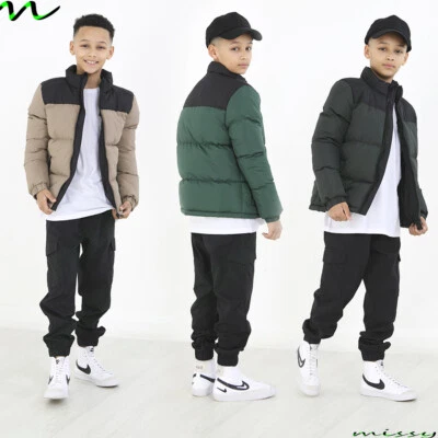 BOYS WINTER JACKET  PARKA SCHOOL ZIP THROUGH PADDED COAT SIZE 7-8 9-10 11-12 13 - Image 1 of 4