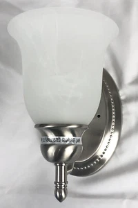 Brushed Nickel Wall Sconce Light Fixture Interior Lighting Single Light Room - Picture 1 of 7