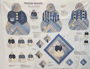 FREEZIN' SEASON Por Leslie Beck PANEL ALGODÓN Muñeco de Nieve Almohada Decoración Edredón - Imagen 1 de 10