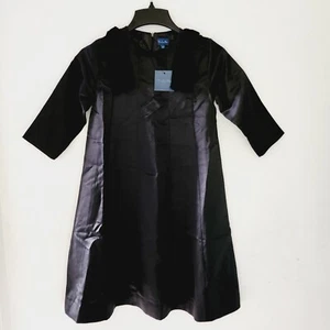 Vestido recto To-La-Roo de terciopelo negro con lazos al hombro talla 14 - Imagen 1 de 10