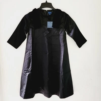 Vestido recto To-La-Roo de terciopelo negro con lazos al hombro talla 14 Foto 1 de 4