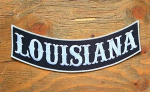 LOUISIANA  ROCKER PATCH 12X3 vest jacket cut harley indian motorcycle - Picture 1 of 4