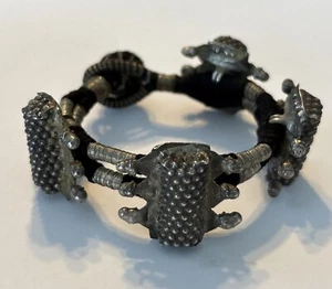 Vintage Tribal Ethno Silber Schwarz Perlen Armband - Bild 1 von 9