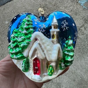 Christopher BLESSINGS AND LOVE Church Heart Christmas Ornament - Picture 1 of 11