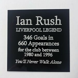 Ian Rush - 105x105mm Engraved Plaque for Signed Liverpool Memorabilia like Shirt