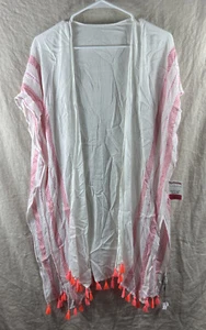 Einzigartiger bunter Damen weiß transparent leichter Strand Badeanzug Coverup Einheitsgröße - Bild 1 von 19