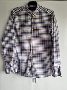 Massimo Dutti Mens Long Sleeve Chequered Shirt Size Small Red Navy Yellow VGC - Picture 1 of 5