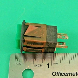 SWITCHCRAFT LUS-03-1-ST  SQUARE PUSH BUTTON SWITCH   25mA 110AC GREEN  - Picture 1 of 4
