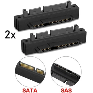 2PZ SFF-8482 SAS a SATA 22 pin angolo 90 gradi adattatore hard disk nuovo - Foto 1 di 6