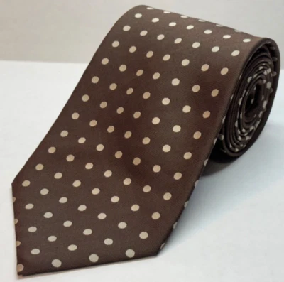 Banana Republic Men's Brown Geometric Silk Necktie Tie  3.75" x 57" - Image 1 of 4