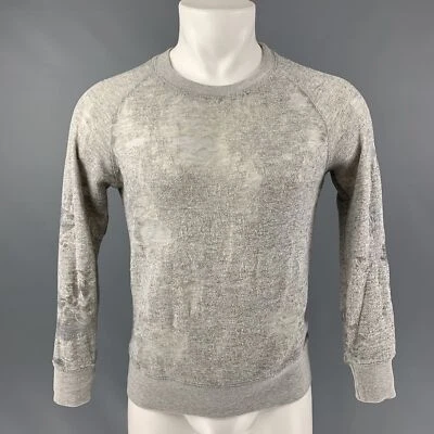 IRO Nona Talla S Gris Melange Desgastado Mezcla De Algodón Suéter De Manga Larga - Imagen 1 de 4