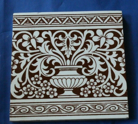 ANTIQUE MINTON ARTS & CRAFTS GRECIAN URN DESIGN TILE Cover