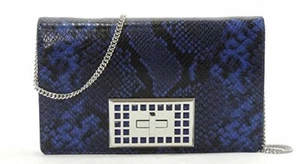 New Michael Kors Ellie M Um Shoulder Flap Bag Electric Bluesilver - Picture 1 of 3