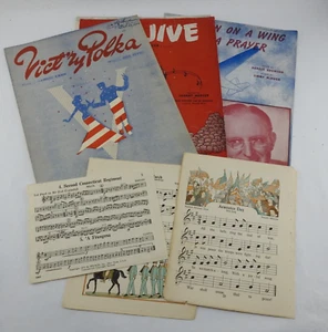 Vintage Military Patriotic Sheet Music GI Jive Winged Victory 4pc Lot Plus Extra - Picture 1 of 8
