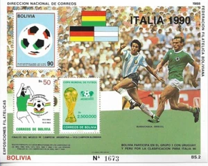 #2252 BOLIVIA 1988 FÚTBOL FÚTBOL MUNDIAL ITALIA 90 S/HOJA MI BL 177 MNH - Imagen 1 de 1