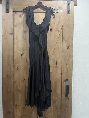 Top Shop черный шелк платье размер 2 - Изображение 1 из 4