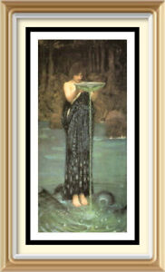 Pre-Raphaelite Art WATERHOUSE Print Poison in Water Circe Invidiosa Witch Dragon