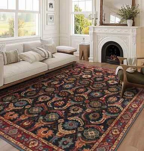 New Eva Multi Blue Traditional Oriental Style Handmade Tufted 100% Woolen Rugs - Picture 1 of 5