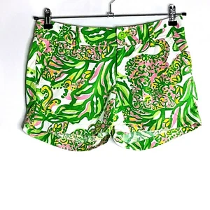 Lilly Pulitzer Sz 0 Callahan Shorts Women Colorful Paisley 5 Inch Inseam Flat - Picture 1 of 7