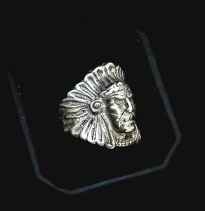 STERLING SILVER INDIAN CHIEF RING #16G200416 - Picture 1 of 2