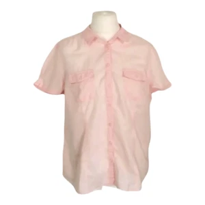 New Fitted 100% Cotton Pink Blouse Size 18 Shirt Button Smart Top BNWOT - Picture 1 of 14
